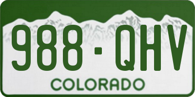 CO license plate 988QHV