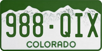 CO license plate 988QIX
