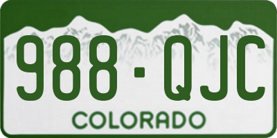 CO license plate 988QJC