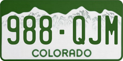 CO license plate 988QJM