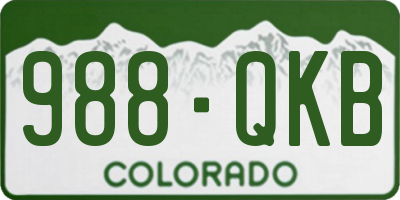 CO license plate 988QKB