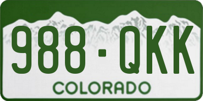 CO license plate 988QKK