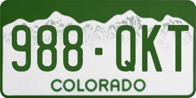 CO license plate 988QKT