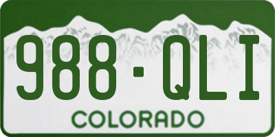 CO license plate 988QLI