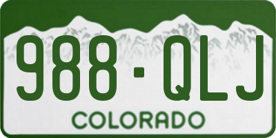 CO license plate 988QLJ