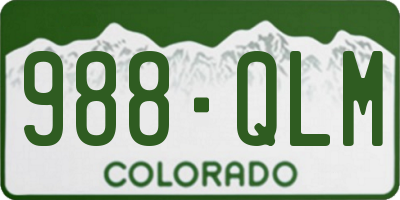 CO license plate 988QLM
