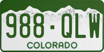 CO license plate 988QLW