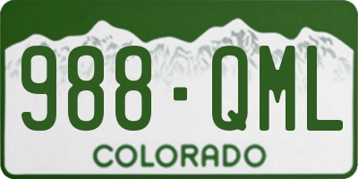 CO license plate 988QML