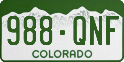CO license plate 988QNF