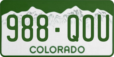 CO license plate 988QOU