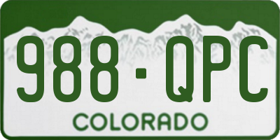 CO license plate 988QPC