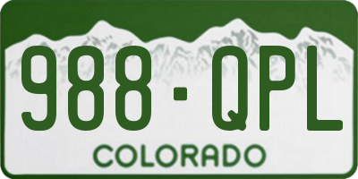 CO license plate 988QPL