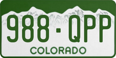 CO license plate 988QPP