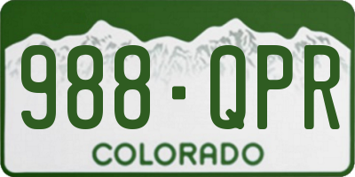 CO license plate 988QPR