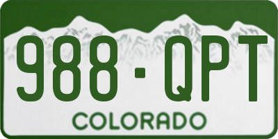 CO license plate 988QPT