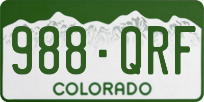 CO license plate 988QRF
