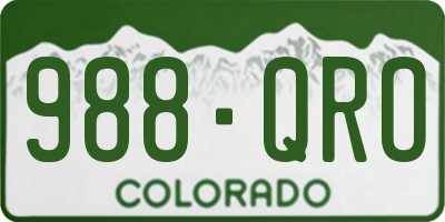 CO license plate 988QRO