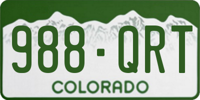 CO license plate 988QRT
