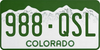 CO license plate 988QSL