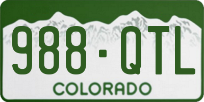 CO license plate 988QTL