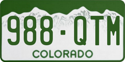 CO license plate 988QTM