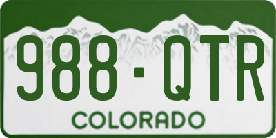 CO license plate 988QTR