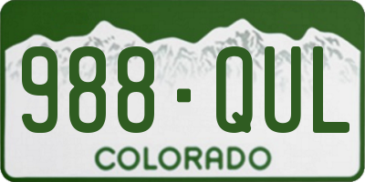CO license plate 988QUL