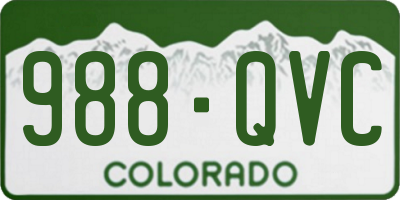 CO license plate 988QVC