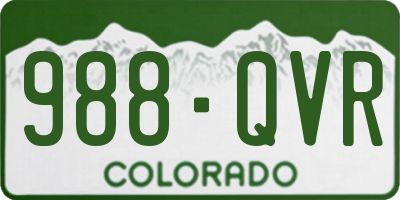 CO license plate 988QVR