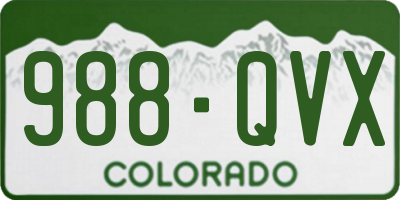 CO license plate 988QVX