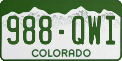 CO license plate 988QWI