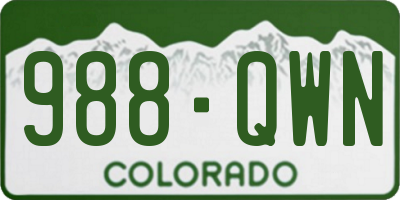 CO license plate 988QWN