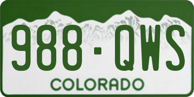 CO license plate 988QWS