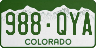 CO license plate 988QYA