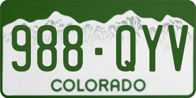 CO license plate 988QYV