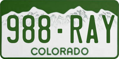 CO license plate 988RAY