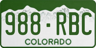 CO license plate 988RBC
