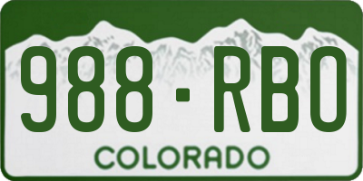 CO license plate 988RBO