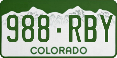 CO license plate 988RBY