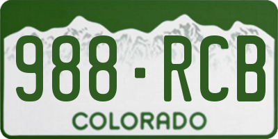 CO license plate 988RCB