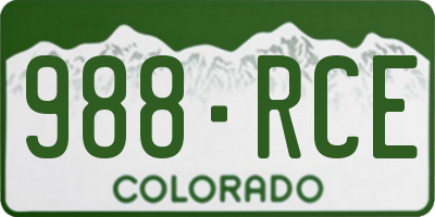 CO license plate 988RCE