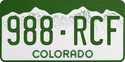 CO license plate 988RCF