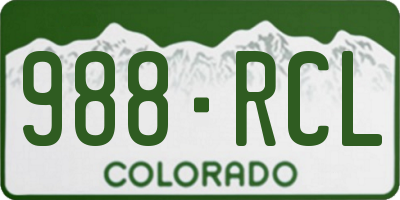 CO license plate 988RCL