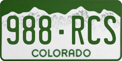 CO license plate 988RCS