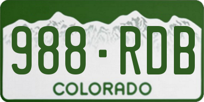 CO license plate 988RDB