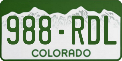 CO license plate 988RDL