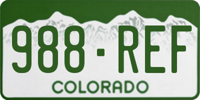 CO license plate 988REF