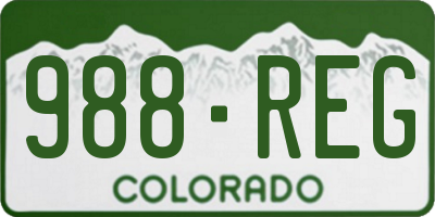 CO license plate 988REG