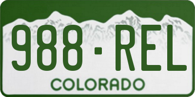 CO license plate 988REL
