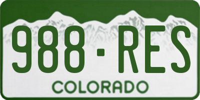 CO license plate 988RES